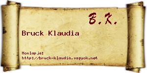 Bruck Klaudia névjegykártya
