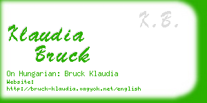 klaudia bruck business card